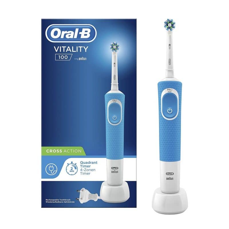 مسواک برقی اورال بی Oral-B مدل Vitality 100 رنگ آبی  با یدک کراس اکشن Cross Action - Image 1