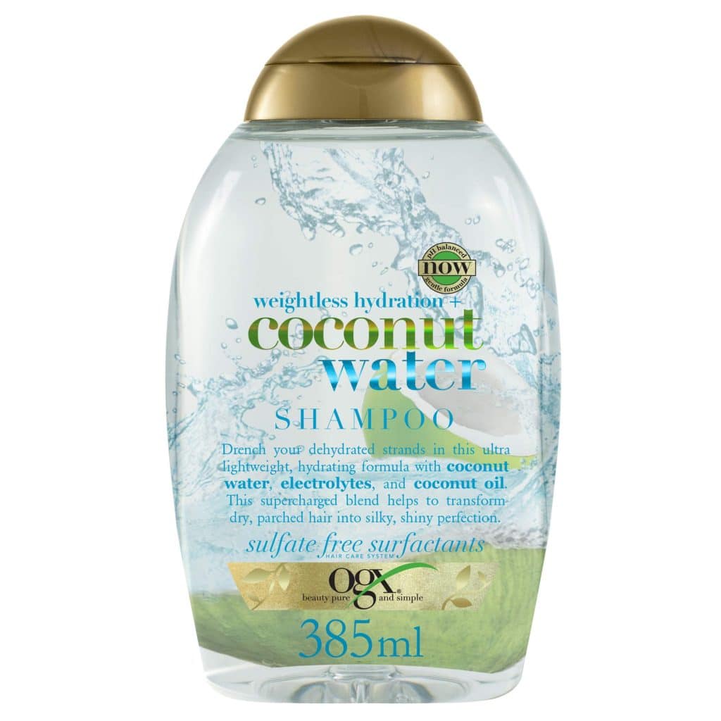 شامپو او جی ایکس OGX بدون سولفات آبرسان و صاف کننده مو مدل Coconut Water حجم 385 میل