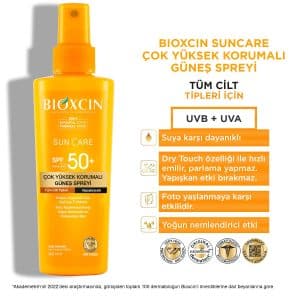 اسپری ضد آفتاب بیوکسین BIOXCIN SPF50 مناسب تمامی پوست ها
