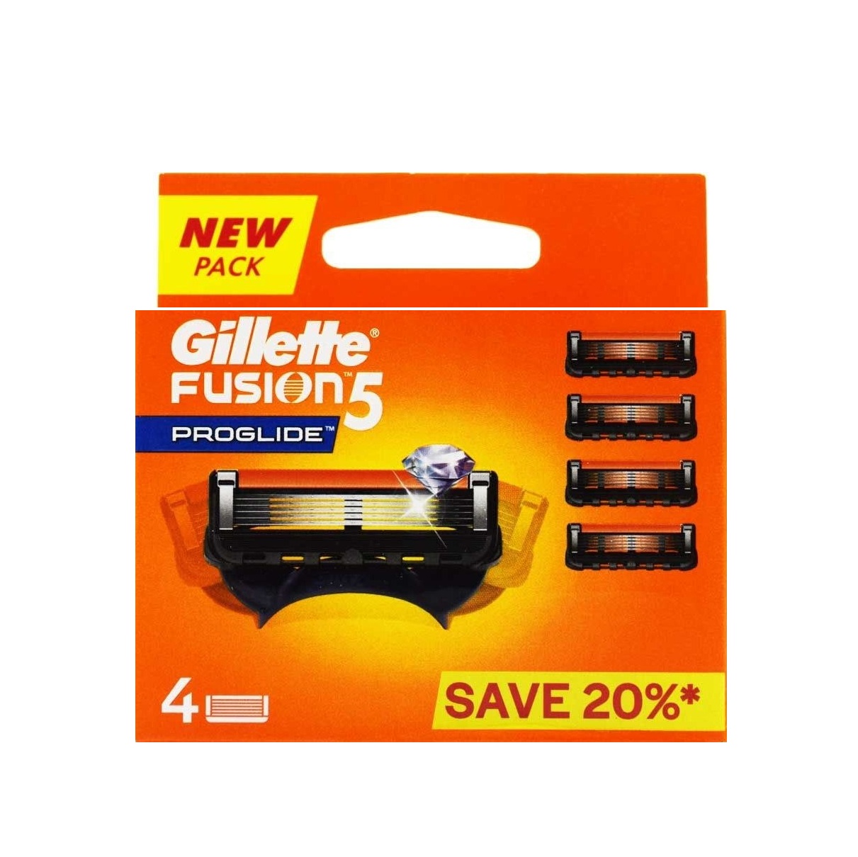 gillette-fusion-proglide-4shaver یدک ژیلت Gillette پنج لبه مدل Fusion 5 Proglide بسته 4 عددی - Image 1