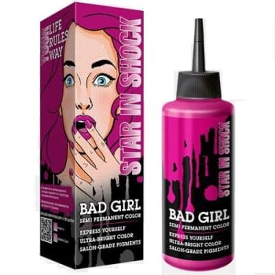 شامپو رنگ بد گرل Bad Girl رنگ تمشکی مدل Star In Shock