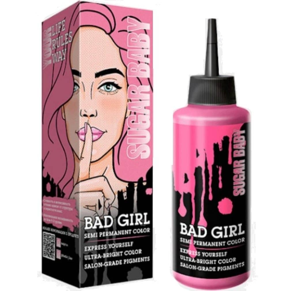 شامپو رنگ بد گرل Bad Girl رنگ صورتی پاستیلی مدل Sugar Baby