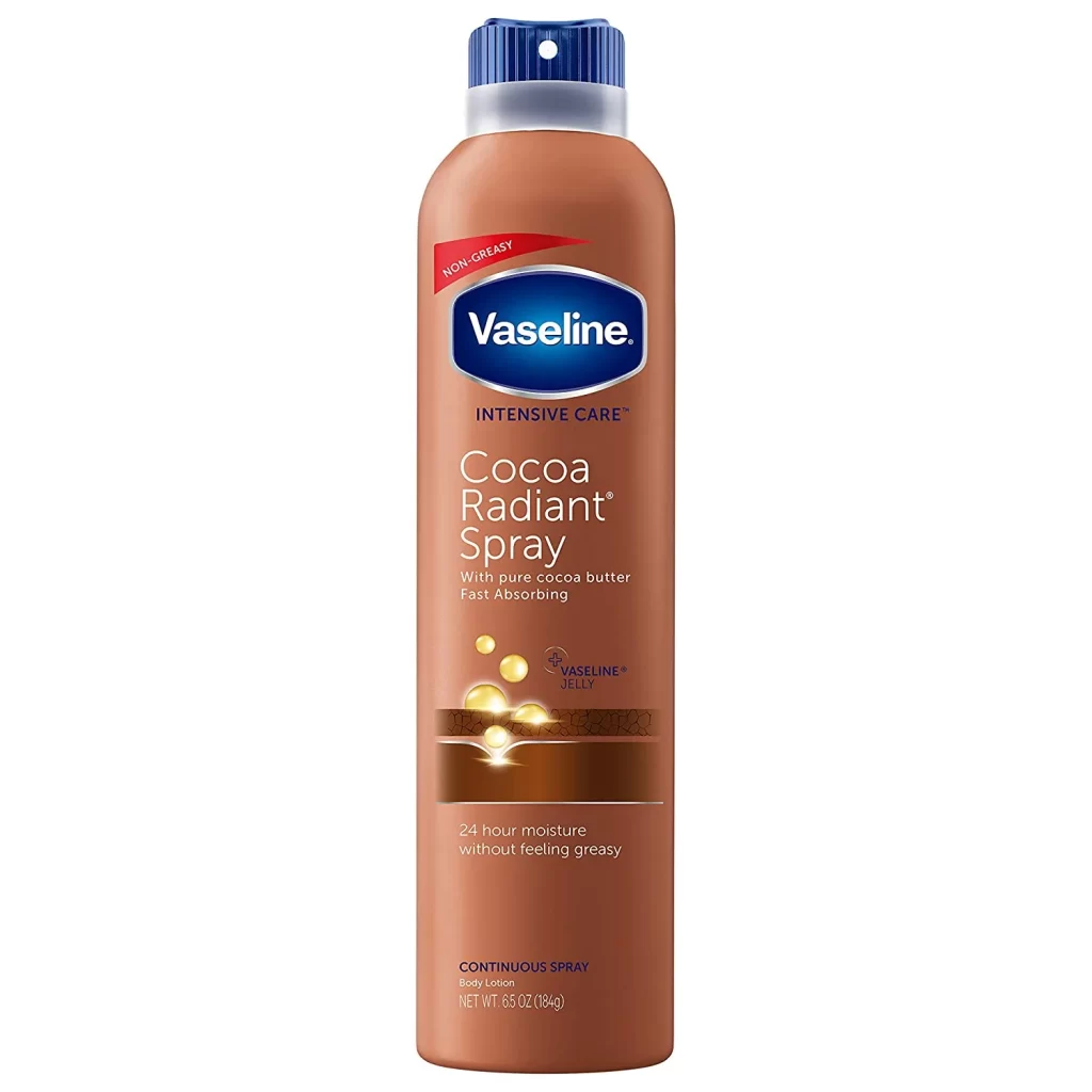 اسپری مرطوب کننده بدن وازلین Vaseline حاوی عصاره کاکائو حجم 190 میل