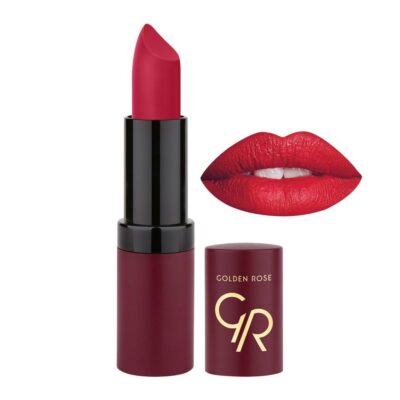 رژ لب جامد مات و مخملی گلدن رز Golden Rose مدل GR Velvet Matte Lipstick شماره 18
