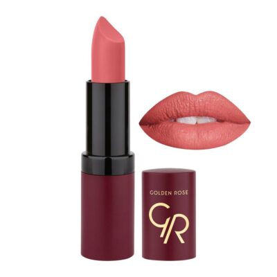 رژ لب جامد مات و مخملی گلدن رز Golden Rose مدل GR Velvet Matte Lipstick شماره 5