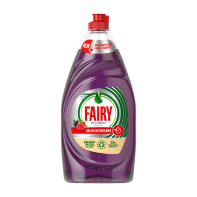مایع ظرفشویی فیری Fairy مدل Platinum Quick Wash رایحه توت فرنگی و تمشک