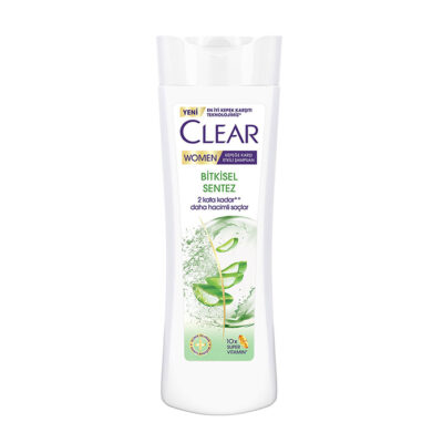 شامپو زنانه ضد شوره و حجم دهنده کلیر Clear مدل Bitkisel Sentez حاوی آلوئه ورا 350 میل