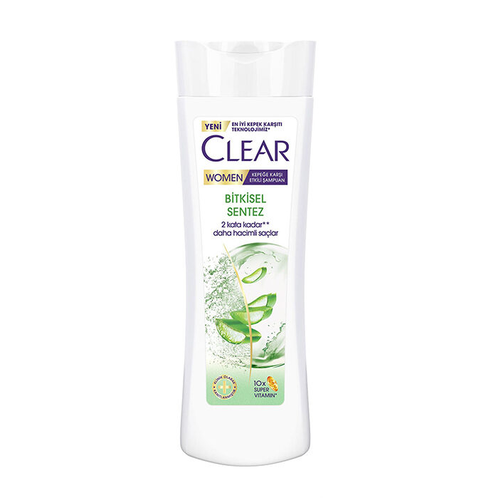 شامپو زنانه ضد شوره و حجم دهنده کلیر Clear مدل Bitkisel Sentez حاوی آلوئه ورا 350 میل