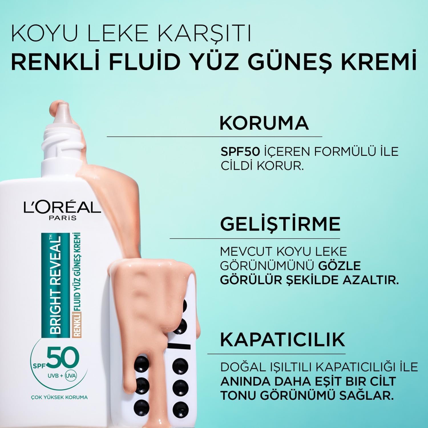 ضدآفتاب رنگی روشن کننده لورال Loreal مدل Bright Reveal رنگ Light