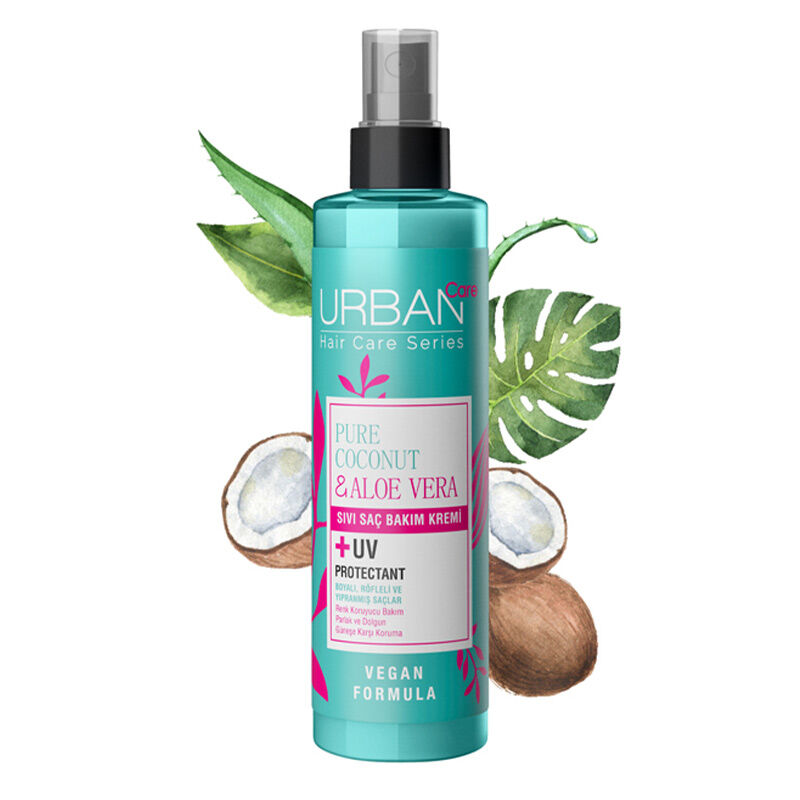 اسپری دوفاز اوربن کر Urban Care حاوی نارگیل و آلوئه ورا مناسب موهای خشک, رنگ شده و آسیب دیده