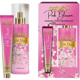 ست بادی اسپلش و لوسیون بدن استوینت Ostwint رایحه Pink Blossom حجم 200+50 میل