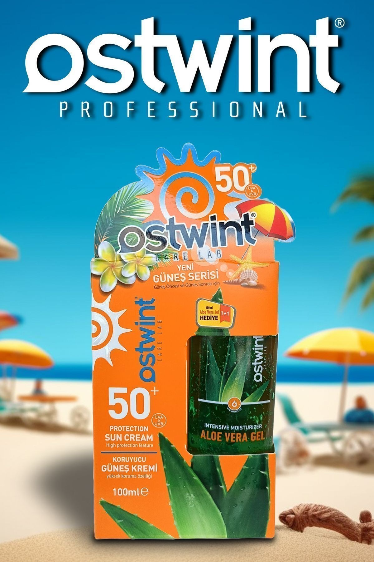 ست ضد آفتاب و ژل بعد آفتاب استوینت Ostwint حاوی عصاره آلوئه ورا 100+100 میل
