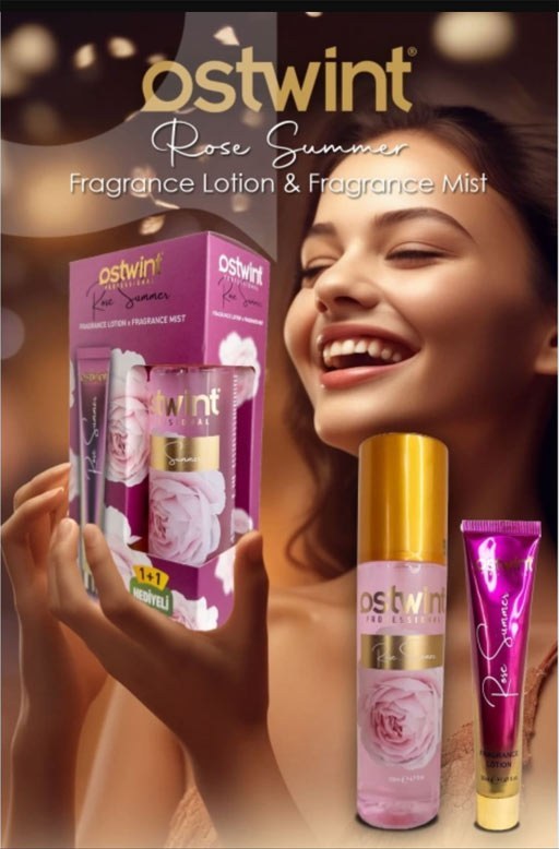 ست بادی اسپلش و لوسیون بدن استوینت Ostwint رایحه Rose Summer حجم 200+50 میل