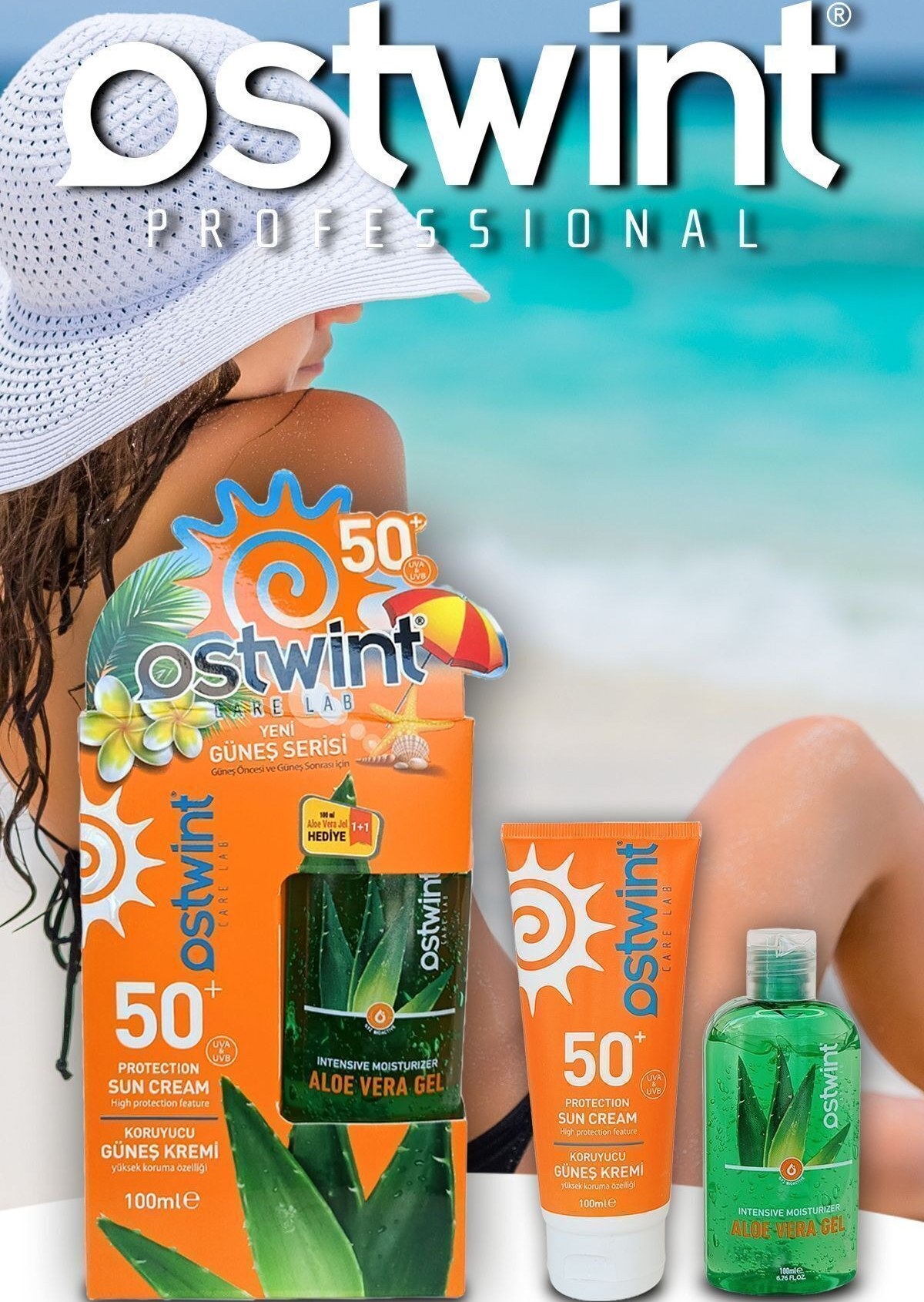 ست ضد آفتاب و ژل بعد آفتاب استوینت Ostwint حاوی عصاره آلوئه ورا 100+100 میل
