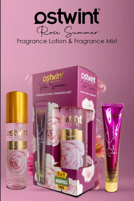 ست بادی اسپلش و لوسیون بدن استوینت Ostwint رایحه Rose Summer حجم 200+50 میل