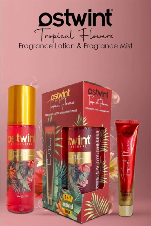 ست بادی اسپلش و لوسیون بدن استوینت Ostwint رایحه Tropical Flowers حجم 200+50 میل