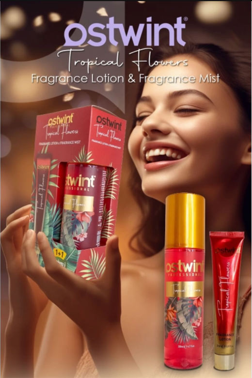 ست بادی اسپلش و لوسیون بدن استوینت Ostwint رایحه Tropical Flowers حجم 200+50 میل