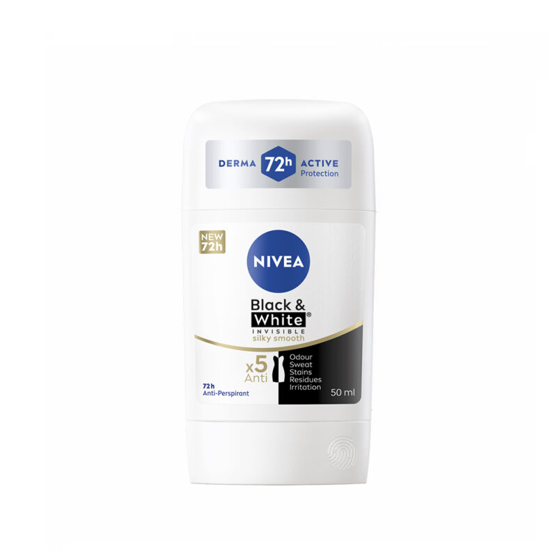 مام صابونی زنانه نیوا Nivea مدل Black & White Invisible silky Smooth حجم 50 میل