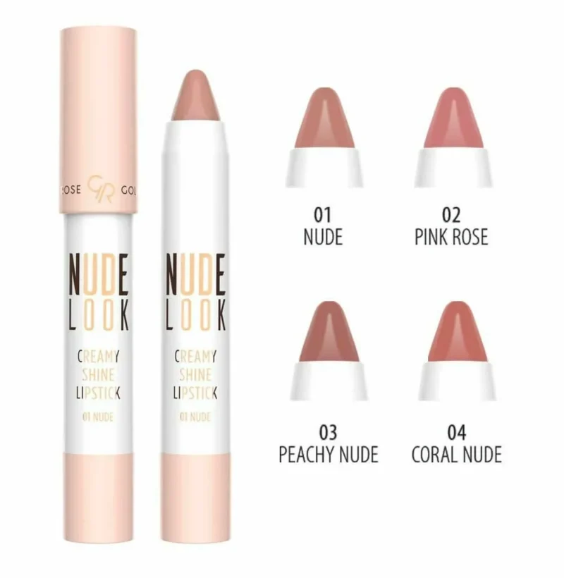 رژ لب مدادی براق کرمی گلدن رز رنگ 04-Coral Nude