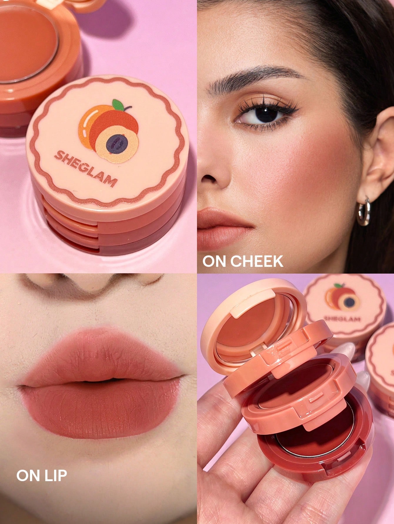 رژ لب و گونه سه طبقه شیگلم Sheglam رنگ Apricot Dream حجم 4 گرم