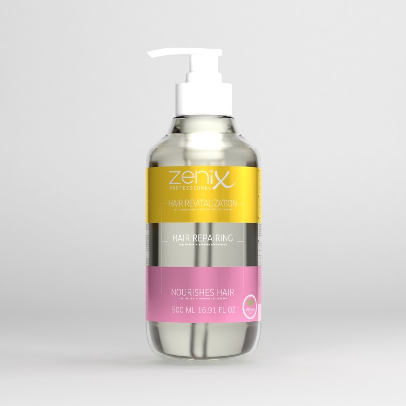 شامپو 3 کاره احیا و ترمیم و تقویت کننده مو زنیکس Zenix حجم 500 میل