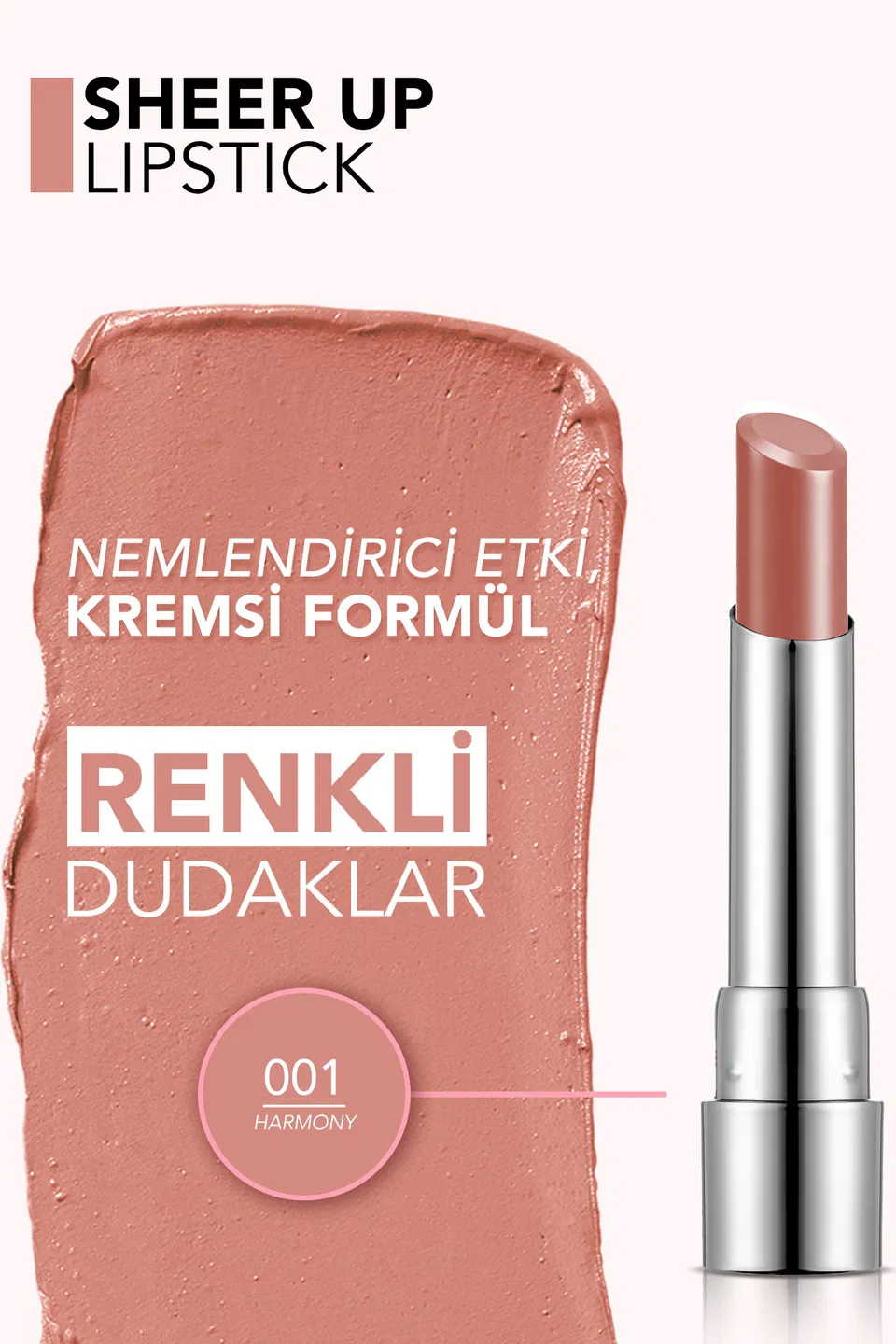 flormar-sheer-up-lipstic-harmony-001c رژ لب فلورمار شیر آپ Flormar sheer Up