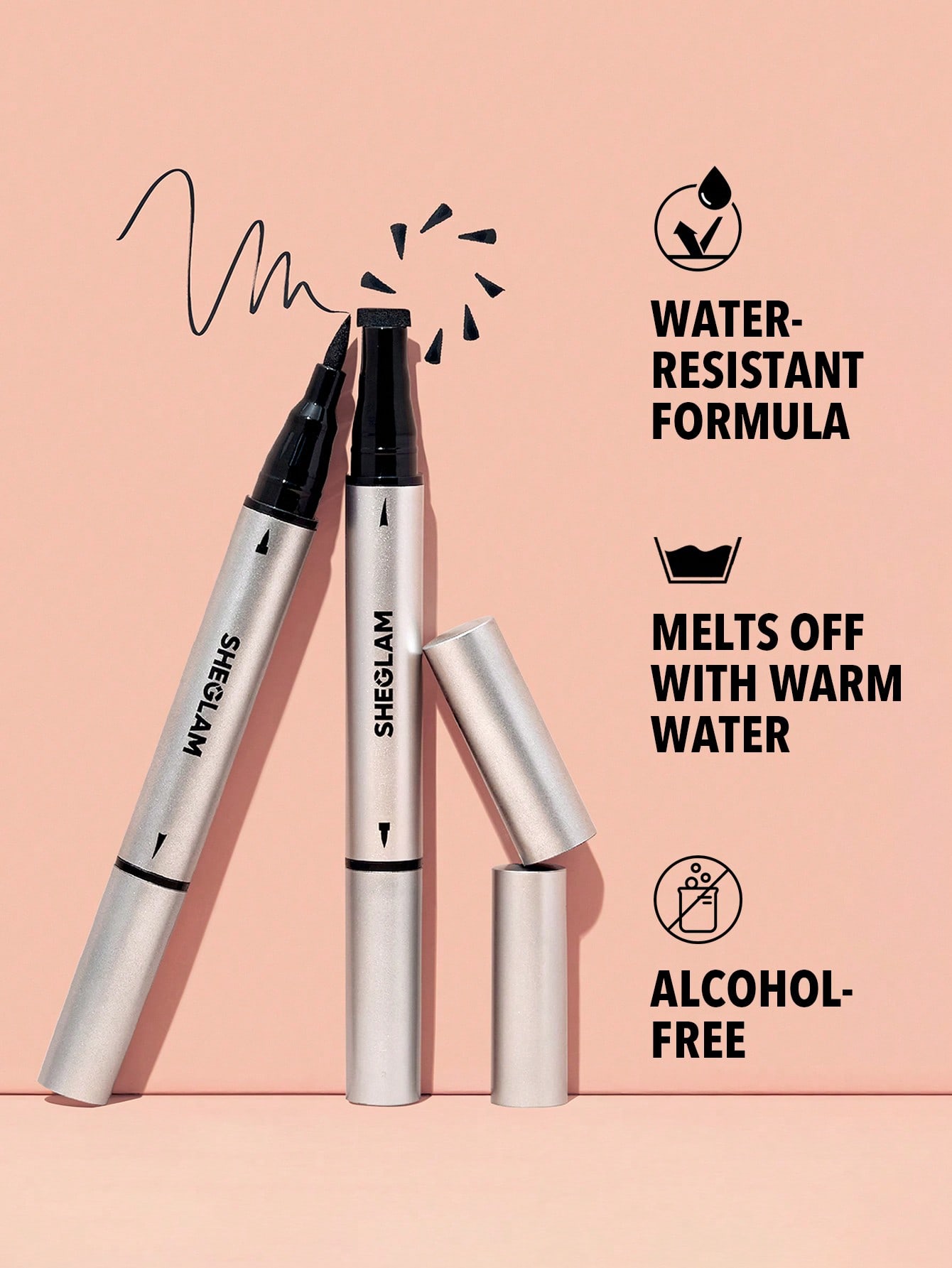 خط چشم دو طرفه استامپ دار ضد آب شیگلم Sheglam