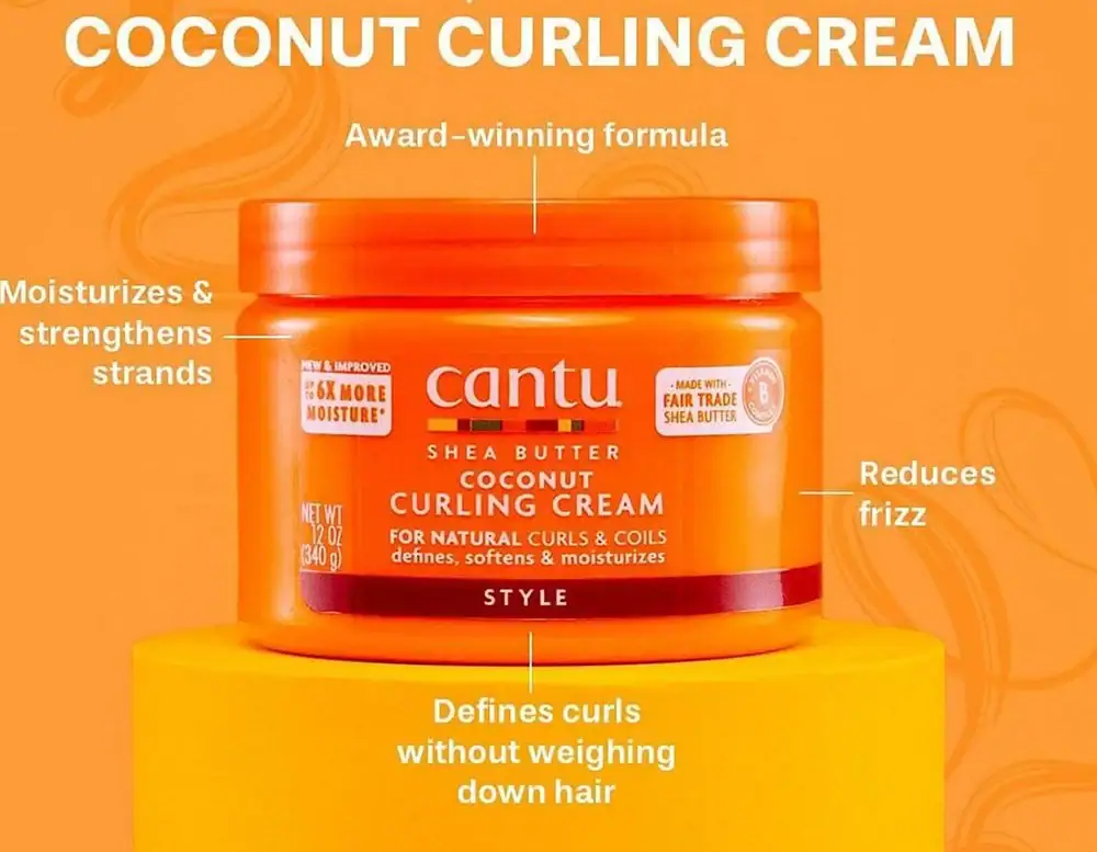 کرم مو بعد حمام شی باتر و نارگیل کنتو Cantu مدل Curling Cream وزن 340 گرم