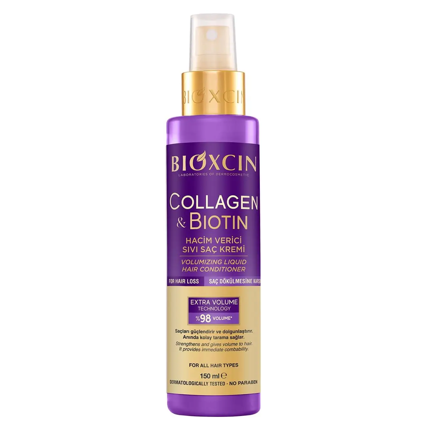 Bioxcin Collagen & Biotin Hacim Veren Sıvı Saç Kremi (4) اسپری دو فاز ضد ریزش و حجم دهنده بیوکسین Bioxcin حاوی کلاژن و بیوتین