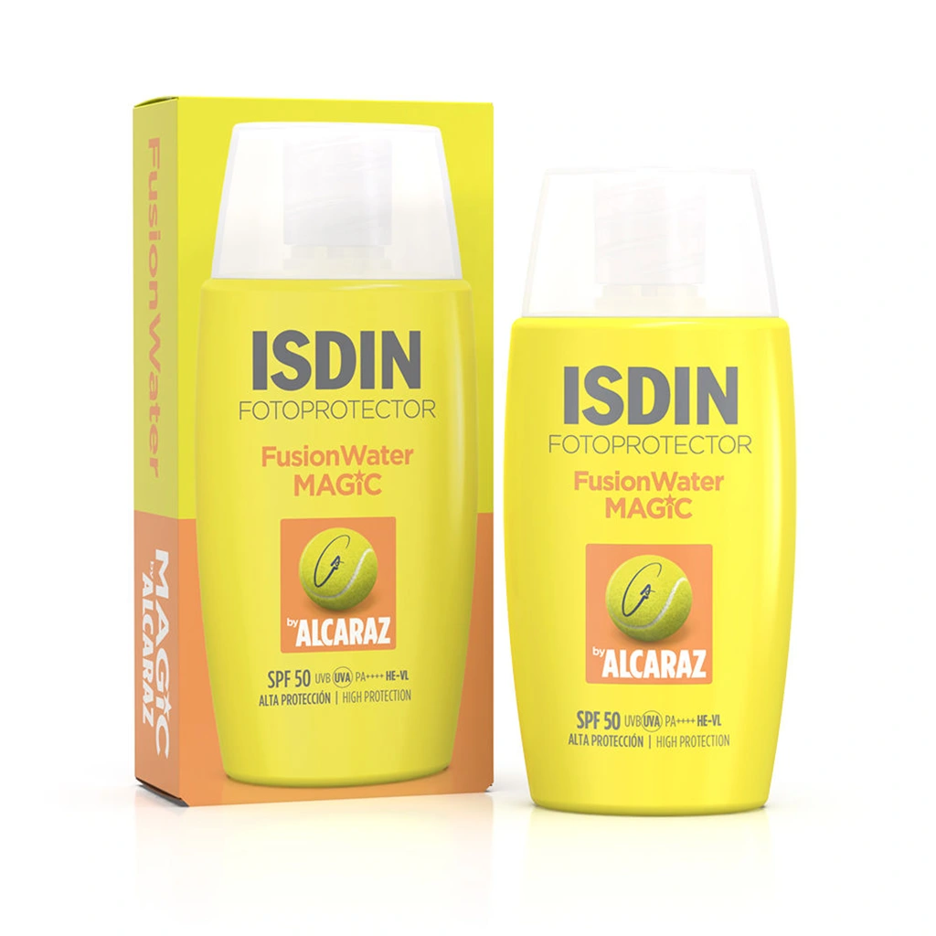 ISDIN-FusionWater-MAGIC-Alcaraz ضد آفتاب بی رنگ ایزدین مدل آلکاراز