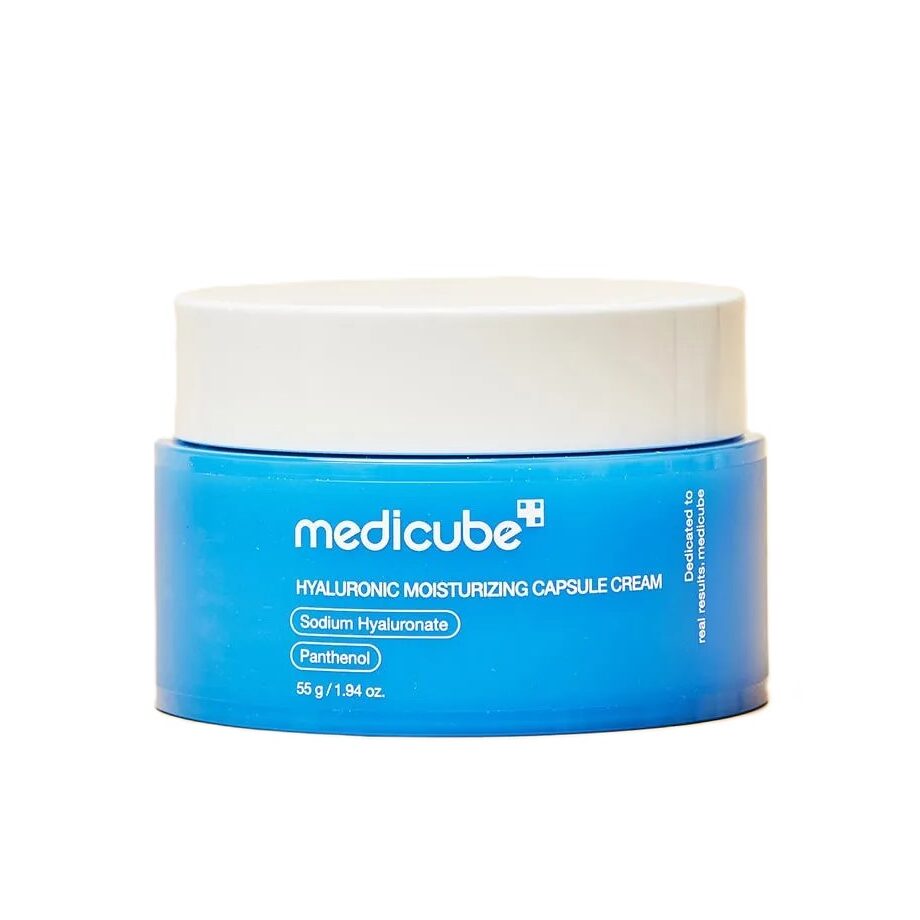 medicube-hyaluronic-moisturizing-capsule-cream-masokala.com کرم کپسولی هیالورونیک اسید مدی کیوب آبرسان و مرطوب کننده