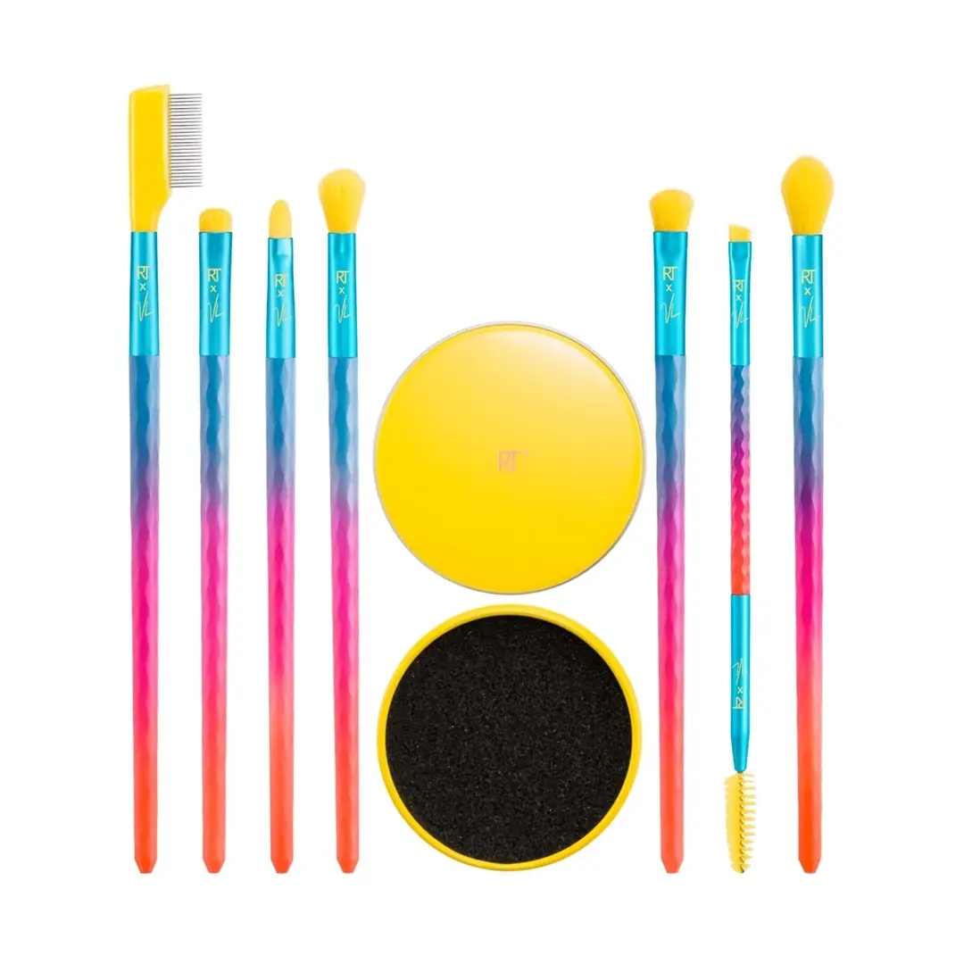 ست براش 9 تیکه ابرو و سایه ریل تکنیک Real Techniques مدل Electric Love
