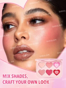 پالت رژگونه کرمی قلبی 6 رنگ شیگلم رنگ Blushing Bouquet