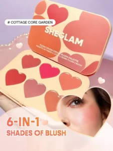 پالت رژگونه کرمی قلبی 6 رنگ شیگلم رنگ Cottage Core Garden