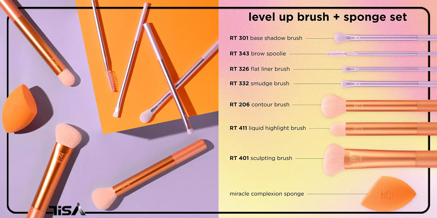 ست براش 8 تیکه ریل تکنیک Real Techniques مدل Level Up