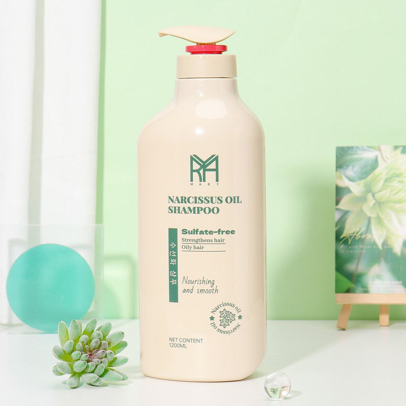 شامپو موهای چرب بدون سولفات ماری Mary حاوی روغن گل نرگس حجم 1200 میل 