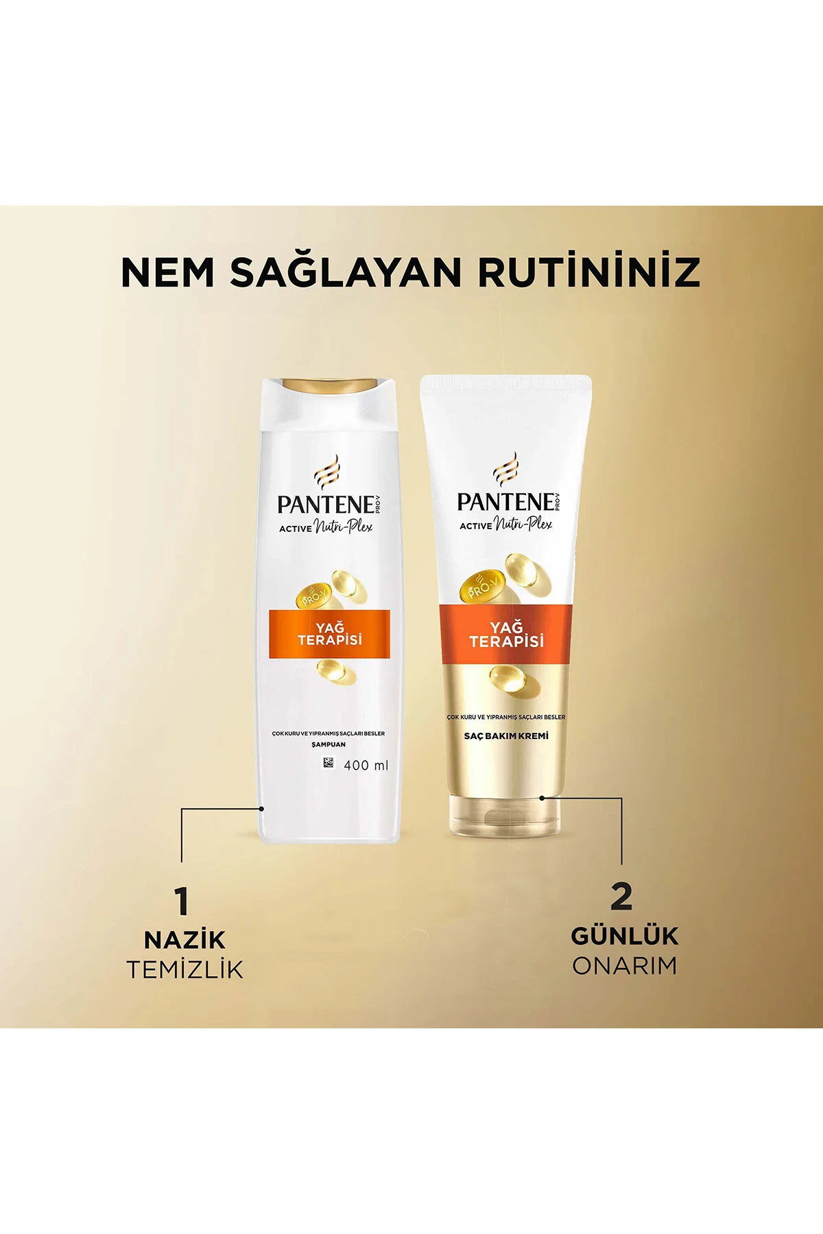 ماسک مو روغن تراپی مناسب موهای به شدت خشک و آسیب دیده پنتن Pantene مدل Yag Terapisi حجم 275 میل