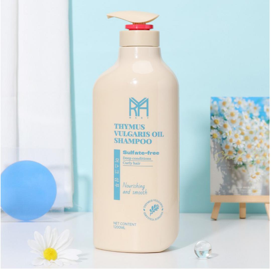 شامپو موهای فر بدون سولفات ماری Mary حاوی روغن آویشن حجم 1200 میل