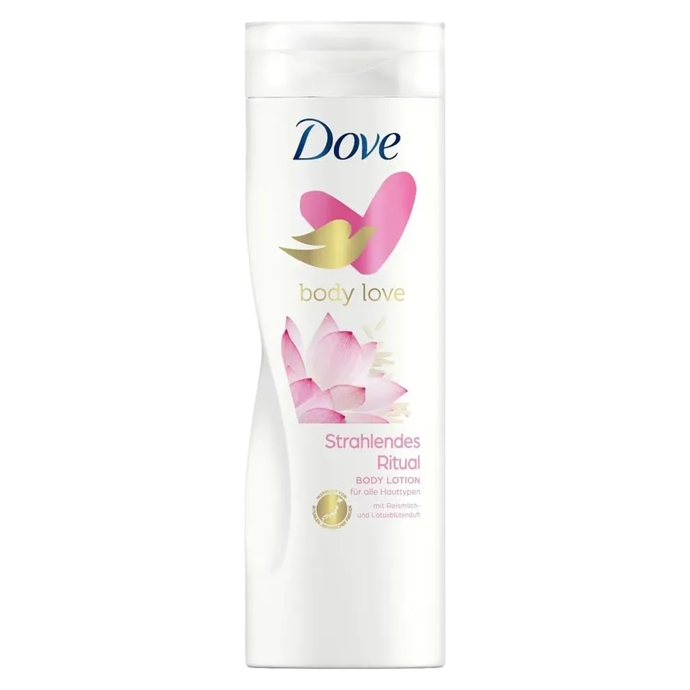 dove-lotion-glowing-care-with-lotus-flower-masokala.com لوسیون بدن Body Love داو حاوی گل لوتوس و برنج