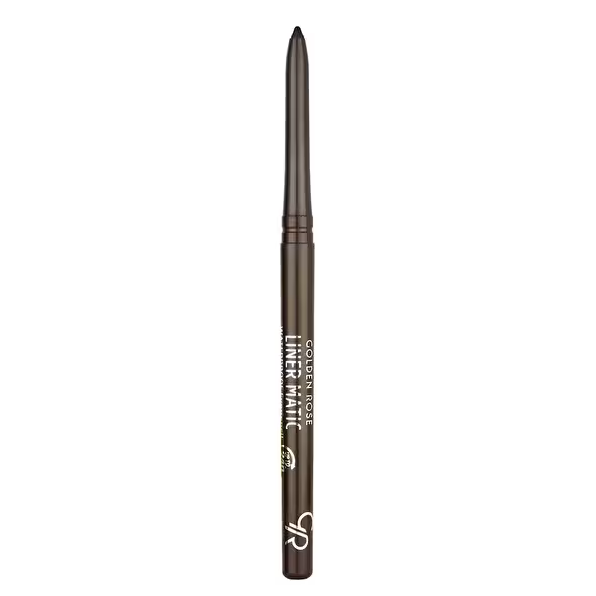 خط چشم ضد آب پیچی گلدن رز مدل Liner Matic، رنگ Bistre Brown (قهوه‌ای تیره)، شماره 202