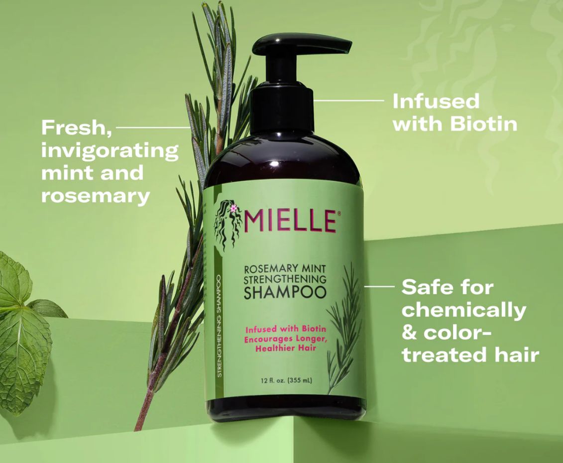 شامپو ضد ریزش و تقویت کننده میله Mielle حاوی رزماری و نعناع حجم 355 میل