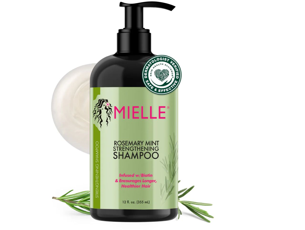 شامپو ضد ریزش و تقویت کننده میله Mielle حاوی رزماری و نعناع حجم 355 میل
