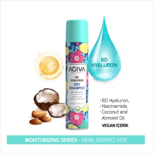 شامپو خشک آبرسان آگیوا حاوی هیالورونیک اسید