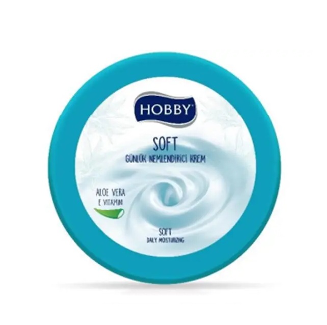 hobby-el-vucut-bakim-kremi-soft-aloe-vera-ozlu-20ئم کرم مرطوب کننده دست و صورت مینی (جیبی) هوبی HOBBY حاوی عصاره آلوئهورا حجم 20 میل - Image 1