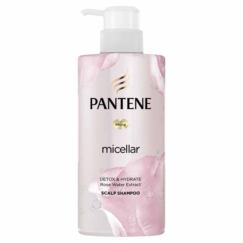 pantene-micellar-detox-and-hydrate-shampoo- شامپو میسلار پنتن حاوی عصاره گل رز