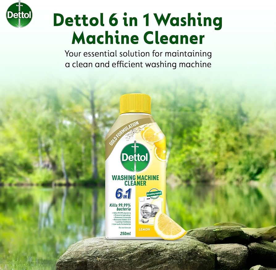 جرم گیر ماشین لباسشویی ۵ کاره دتول Dettol رایحه لیمو حجم 250 میل 
