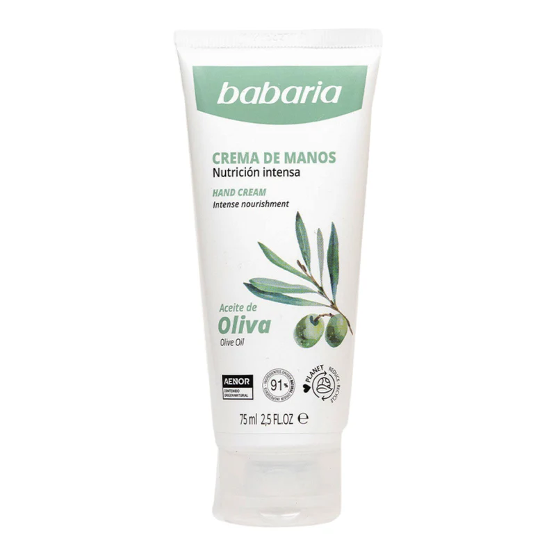 babaria-olive-hand-cream-75ml-m كرم دست باباريا Babaria حاوى عصاره روغن زيتون حجم 75 ميل - Image 1