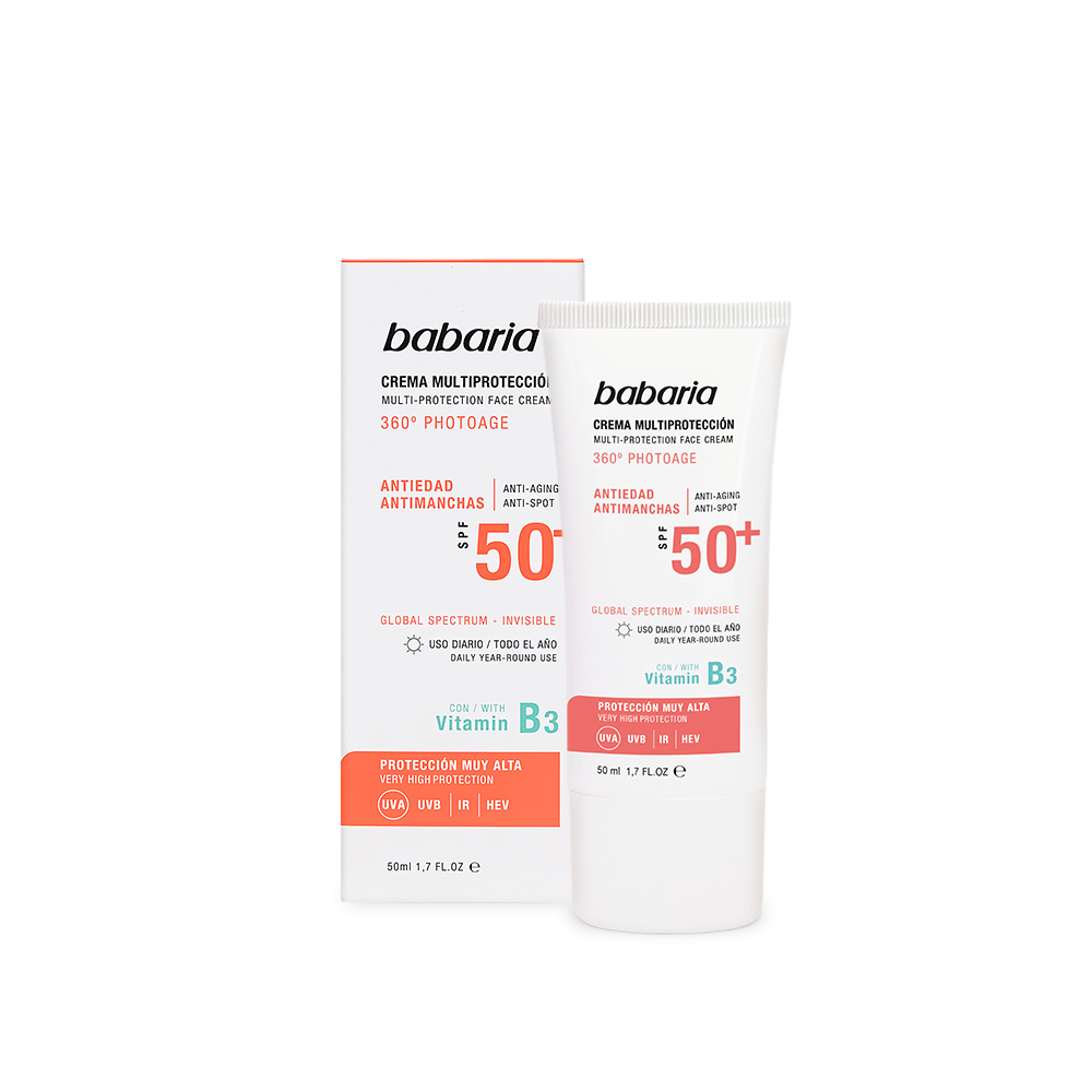 babaria-anti-spot-anti-wrinkle-sunscreen-50ml-masokala.com ضد آفتاب باباریا Babaria ضد لک و ضد چروک حجم 50 میل