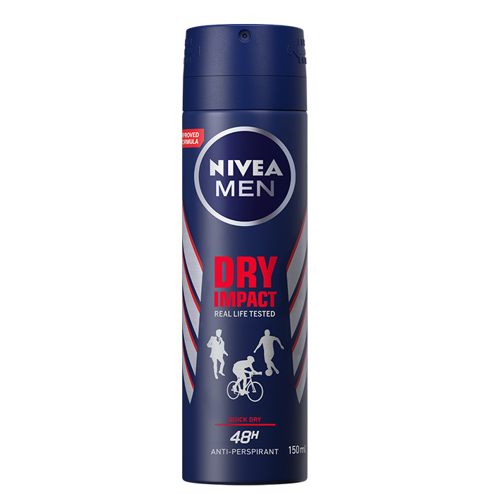 nivea-men-spray-dry-impact-150ml اسپری ضد تعریق نیوا Nivea مردانه مدل Dry Impact حجم 150 میل - Image 1
