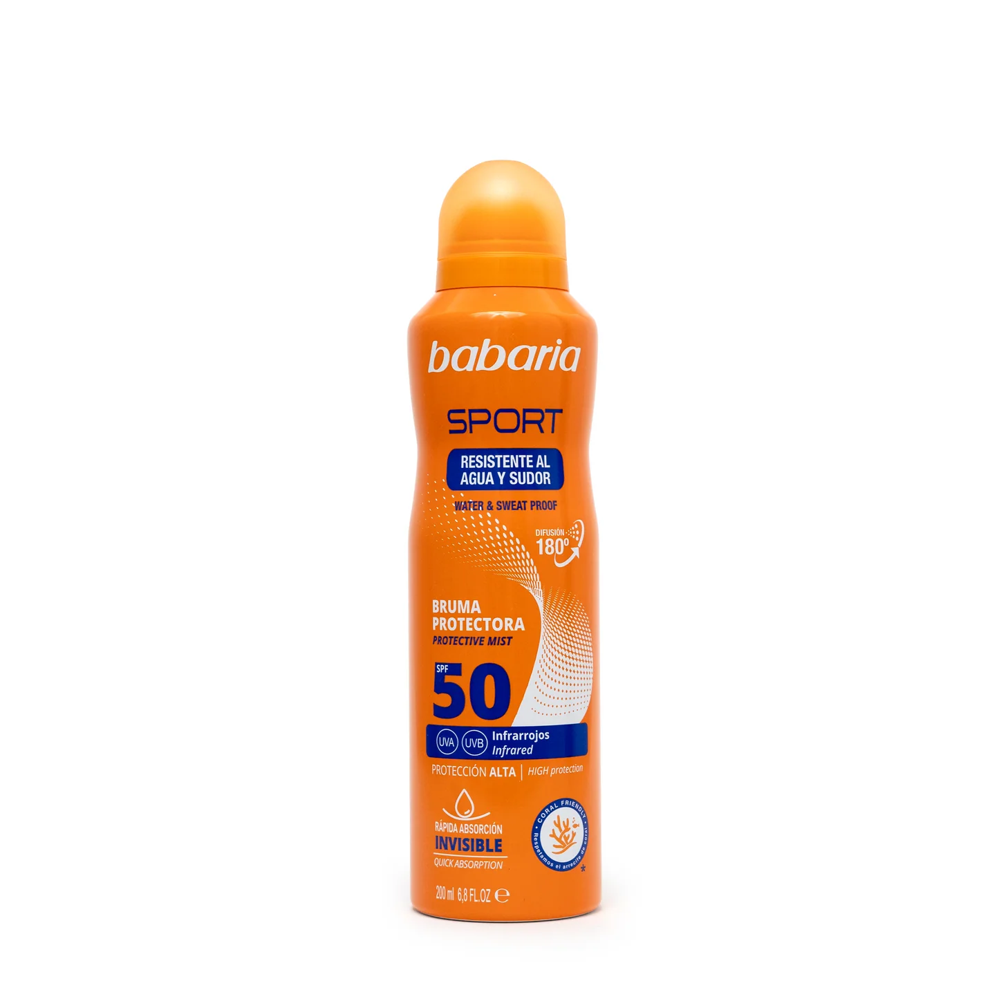 babaria-sport-sunscreen-spray-200ml-masokala.com اسپری ضد آفتاب باباریا Babaria مدل Sport حجم 200 ميل - Image 1
